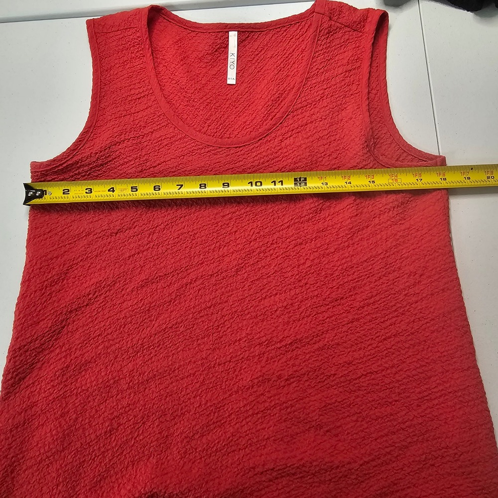 Kiyo Zip Tunic Tank Set XS/M Black Red Lagenlook Oversized Textured Crinkle 2pc - Picture 15 of 16